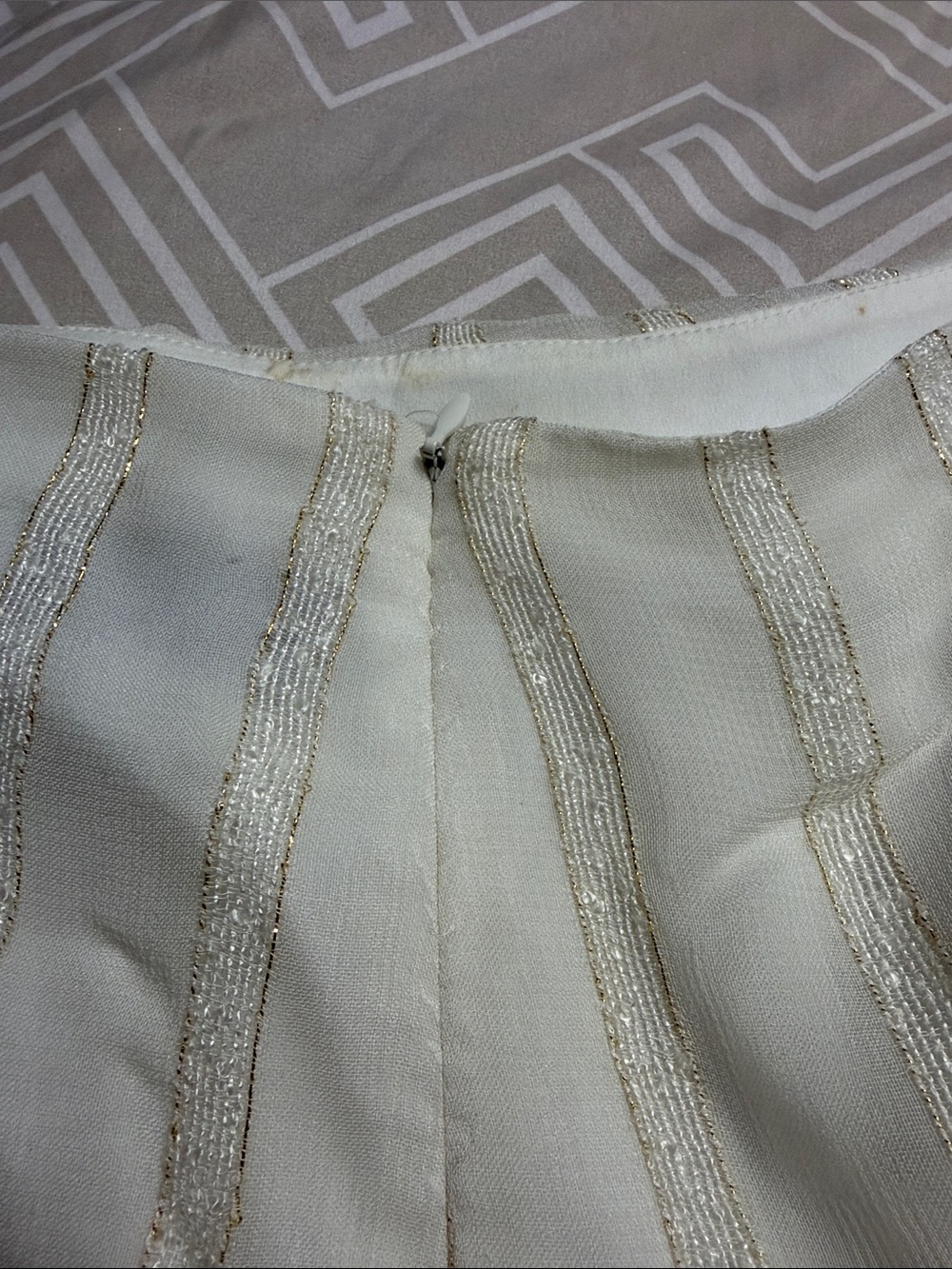 L'Academie Cream Sheer midi skirt - Picture 11 of 11